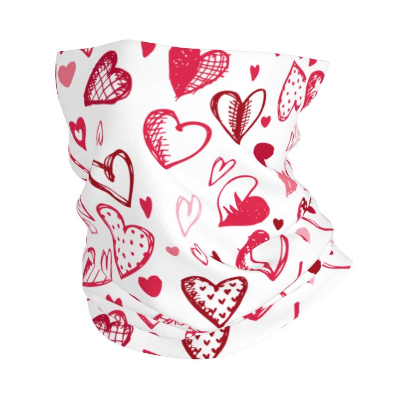Neck Gaiter Face Cover - Pañuelo Tubular Multifuncional con Corazones Rosados